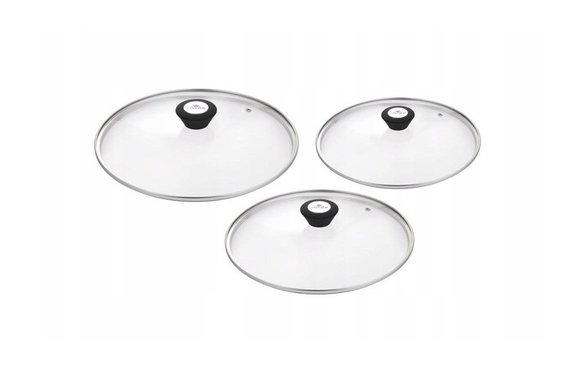 Set of 3x pan lids 20/24/28 cm