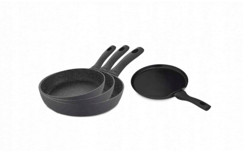 Set of 3x GRANITEX frying pans 20/24/28 cm + pancake pan