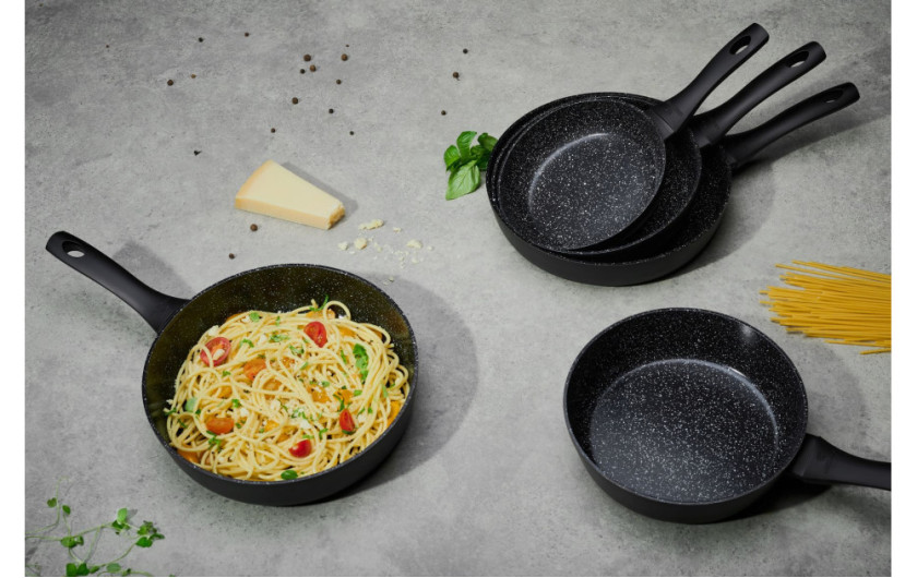 Set of 3x GRANITEX frying pans 20/24/28 cm + pancake pan