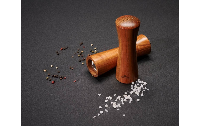 NATUR wooden salt and pepper mill + board + herb chopper