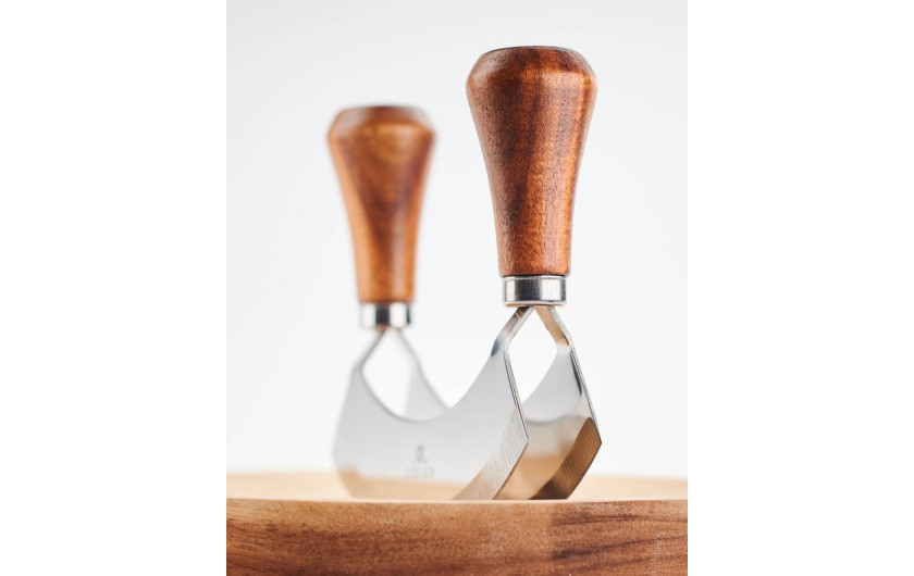 NATUR wooden salt and pepper mill + board + herb chopper