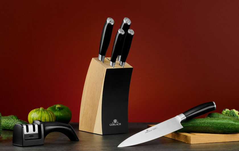 Set of knives in block DECO BLACK