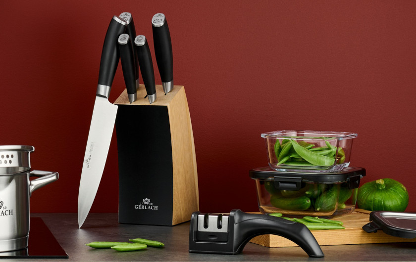 Set of knives in block DECO BLACK