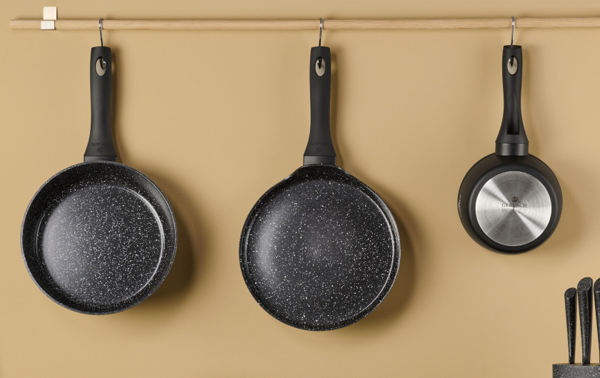 Set of 3x GRANITEX frying pans 20/24/28 cm + pancake pan