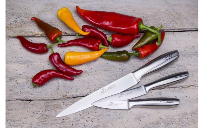 Set of knives in white MODERN block