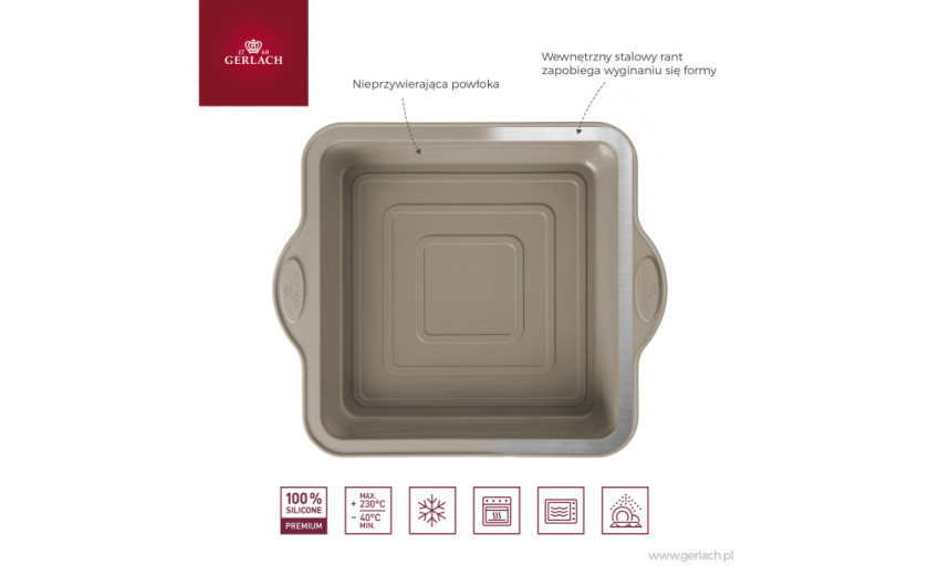 Silicone baking tin 20cm square SMART