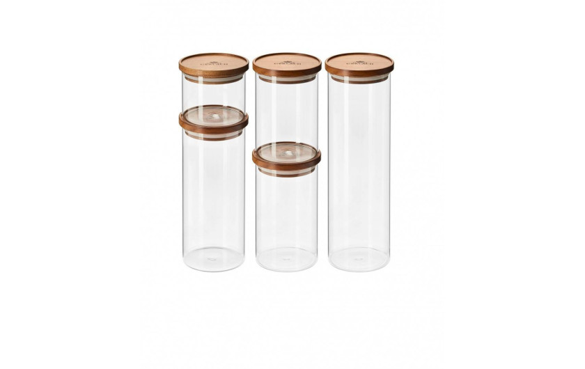 Country glass airtight container set 5 el.
