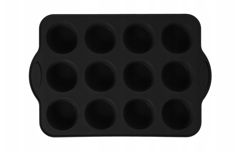 Silicone baking tin for 12pcs muffins SMART BLACK