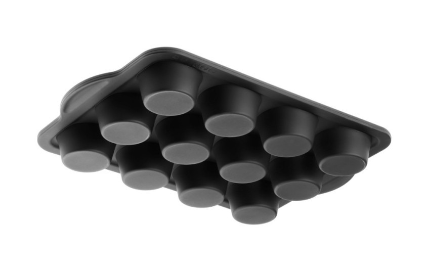 Silicone baking tin for 12pcs muffins SMART BLACK