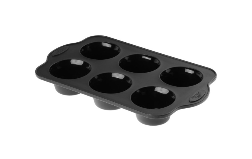 Silicone baking tin for muffins 6pcs SMART BLACK